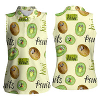 Kiwi Cute Humorous Women Sleeveless Polo Shirt New Zealand Fruit DT02 - Polynesian Pride
