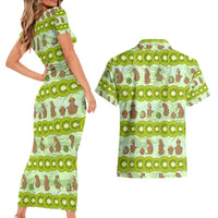New Zealand Kiwi Fruit Witty Kiwi Bird Couples Matching Short Sleeve Bodycon Dress and Hawaiian Shirt DT02 - Polynesian Pride