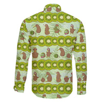 New Zealand Kiwi Fruit Witty Kiwi Bird Family Matching Long Sleeve Bodycon Dress and Hawaiian Shirt DT02 - Polynesian Pride