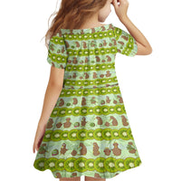 New Zealand Kiwi Fruit Witty Kiwi Bird Family Matching Off The Shoulder Long Sleeve Dress and Hawaiian Shirt DT02 - Polynesian Pride
