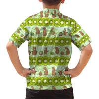 New Zealand Kiwi Fruit Witty Kiwi Bird Family Matching Short Sleeve Bodycon Dress and Hawaiian Shirt DT02 - Polynesian Pride