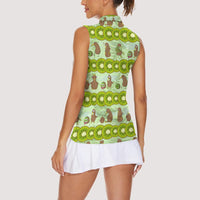 New Zealand Kiwi Fruit Witty Kiwi Bird Women Sleeveless Polo Shirt DT02 - Polynesian Pride
