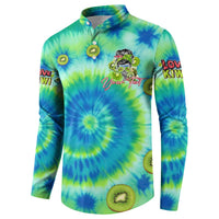 Just a Girl Who Loves Kiwis Button Sweatshirt New Zealand Tie Dye
