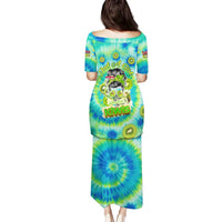 Just a Girl Who Loves Kiwis Family Matching Puletasi and Hawaiian Shirt New Zealand Tie Dye DT02 - Polynesian Pride