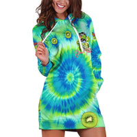Just a Girl Who Loves Kiwis Hoodie Dress New Zealand Tie Dye DT02 Green - Polynesian Pride