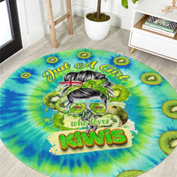 Just a Girl Who Loves Kiwis Round Carpet New Zealand Tie Dye DT02 Green - Polynesian Pride