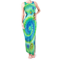 Just a Girl Who Loves Kiwis Tank Maxi Dress New Zealand Tie Dye DT02 Women Green - Polynesian Pride