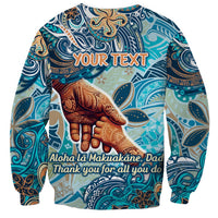 Hand In Hand Father's Day Polynesian Sweatshirt Tribal Flower Pattern