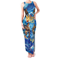 Hawaii Father's Day Family Matching Tank Maxi Dress and Hawaiian Shirt The Surfing Dad Polynesian Tattoo