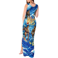 Hawaii Father's Day Tank Maxi Dress The Surfing Dad Polynesian Tattoo