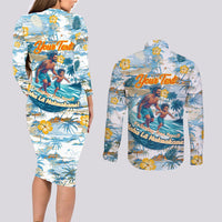 Hawaii Father's Day It's Surfing Time Couples Matching Long Sleeve Bodycon Dress and Long Sleeve Button Shirt Aloha L Makuakane DT02 - Polynesian Pride