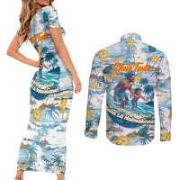 Hawaii Father's Day It's Surfing Time Couples Matching Short Sleeve Bodycon Dress and Long Sleeve Button Shirt Aloha L Makuakane DT02 - Polynesian Pride