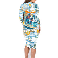 Hawaii Father's Day It's Surfing Time Family Matching Long Sleeve Bodycon Dress and Hawaiian Shirt Aloha L Makuakane DT02 - Polynesian Pride