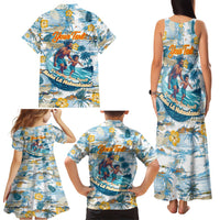 Hawaii Father's Day It's Surfing Time Family Matching Tank Maxi Dress and Hawaiian Shirt Aloha Lā Makuakane