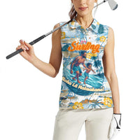 Hawaii Father's Day It's Surfing Time Women Sleeveless Polo Shirt Aloha L Makuakane DT02 - Polynesian Pride