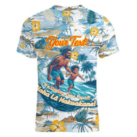 Hawaii Father's Day It's Surfing Time Women V-Neck T-Shirt Aloha L Makuakane DT02 - Polynesian Pride