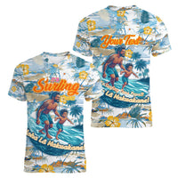 Hawaii Father's Day It's Surfing Time Women V-Neck T-Shirt Aloha L Makuakane DT02 - Polynesian Pride