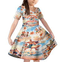 Hawaii Father's Day Family Matching Mermaid Dress and Hawaiian Shirt Hula With Dad DT02 Daughter's Dress Art - Polynesian Pride