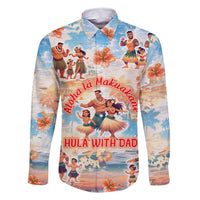 Hawaii Father's Day Family Matching Mermaid Dress and Hawaiian Shirt Hula With Dad DT02 Dad's Shirt - Long Sleeve Art - Polynesian Pride