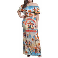 Hawaii Father's Day Family Matching Off Shoulder Maxi Dress and Hawaiian Shirt Hula With Dad DT02 Mom's Dress Art - Polynesian Pride