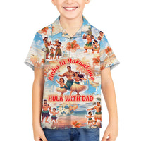 Hawaii Father's Day Family Matching Off Shoulder Maxi Dress and Hawaiian Shirt Hula With Dad DT02 Son's Shirt Art - Polynesian Pride