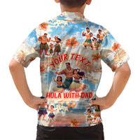 Hawaii Father's Day Family Matching Short Sleeve Bodycon Dress and Hawaiian Shirt Hula With Dad