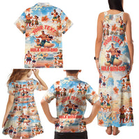 Hawaii Father's Day Family Matching Tank Maxi Dress and Hawaiian Shirt Hula With Dad