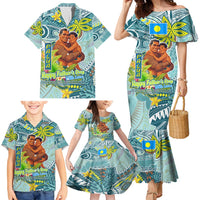 Palau Father's Day Polynesia Family Matching Mermaid Dress and Hawaiian Shirt Dad and Son DT02 - Polynesian Pride