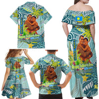 Palau Father's Day Polynesia Family Matching Off Shoulder Maxi Dress and Hawaiian Shirt Dad and Son DT02 - Polynesian Pride