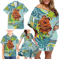 Palau Father's Day Polynesia Family Matching Off Shoulder Short Dress and Hawaiian Shirt Dad and Son DT02 - Polynesian Pride