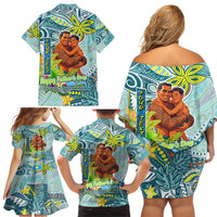 Palau Father's Day Polynesia Family Matching Off Shoulder Short Dress and Hawaiian Shirt Dad and Son DT02 - Polynesian Pride
