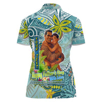 Palau Father's Day Polynesia Women Polo Shirt Dad and Son