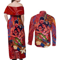 Happy Father's Day French Polynesia Couples Matching Off Shoulder Maxi Dress and Long Sleeve Button Shirt Family Turtle Hibiscus DT02 - Polynesian Pride