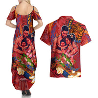 Happy Father's Day French Polynesia Couples Matching Summer Maxi Dress and Hawaiian Shirt Family Turtle Hibiscus DT02 - Polynesian Pride