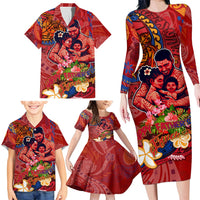 Happy Father's Day French Polynesia Family Matching Long Sleeve Bodycon Dress and Hawaiian Shirt Family Turtle Hibiscus DT02 - Polynesian Pride