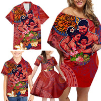 Happy Father's Day French Polynesia Family Matching Off Shoulder Short Dress and Hawaiian Shirt Family Turtle Hibiscus DT02 - Polynesian Pride