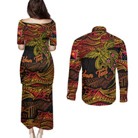 Papua New Guinea 50th Independence Day Couples Matching Puletasi and Long Sleeve Button Shirt Culture Spirit and Sovereignty DT02 - Polynesian Pride