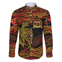 Papua New Guinea 50th Independence Day Family Matching Long Sleeve Bodycon Dress and Hawaiian Shirt Culture Spirit and Sovereignty DT02 Dad's Shirt - Long Sleeve Art - Polynesian Pride