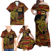 Papua New Guinea 50th Independence Day Family Matching Off Shoulder Maxi Dress and Hawaiian Shirt Culture Spirit and Sovereignty DT02 - Polynesian Pride