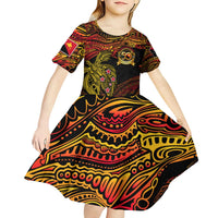 Papua New Guinea 50th Independence Day Kid Short Sleeve Dress Culture Spirit and Sovereignty DT02 - Polynesian Pride