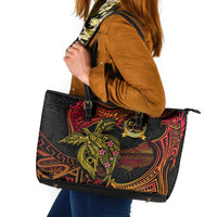 Papua New Guinea 50th Independence Day Leather Tote Bag Culture Spirit and Sovereignty DT02 Art - Polynesian Pride