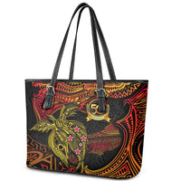 Papua New Guinea 50th Independence Day Leather Tote Bag Culture Spirit and Sovereignty DT02 - Polynesian Pride