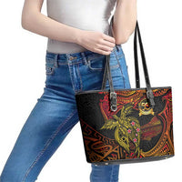 Papua New Guinea 50th Independence Day Leather Tote Bag Culture Spirit and Sovereignty DT02 - Polynesian Pride