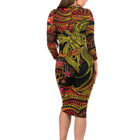 Papua New Guinea 50th Independence Day Long Sleeve Bodycon Dress Culture Spirit and Sovereignty DT02 - Polynesian Pride