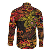 Papua New Guinea 50th Independence Day Long Sleeve Button Shirt Culture Spirit and Sovereignty DT02 - Polynesian Pride