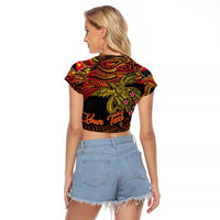Papua New Guinea 50th Independence Day Raglan Cropped T Shirt Culture Spirit and Sovereignty DT02 - Polynesian Pride