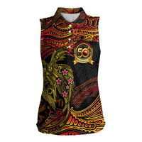 Papua New Guinea 50th Independence Day Women Sleeveless Polo Shirt Culture Spirit and Sovereignty DT02 Female Art - Polynesian Pride