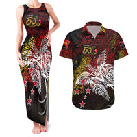 PNG 1975 - 2025 Couples Matching Tank Maxi Dress and Hawaiian Shirt Papua New Guinea 50th Independence Anniversary DT02 Art - Polynesian Pride