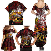 PNG 1975 - 2025 Family Matching Summer Maxi Dress and Hawaiian Shirt Papua New Guinea 50th Independence Anniversary DT02 - Polynesian Pride