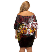 PNG 1975 - 2025 Off Shoulder Short Dress Papua New Guinea 50th Independence Anniversary DT02 - Polynesian Pride